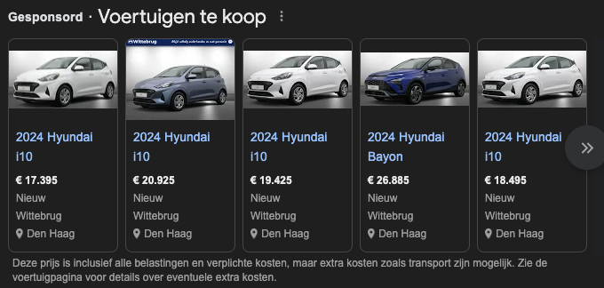 Google Vehicle Ads Nederland